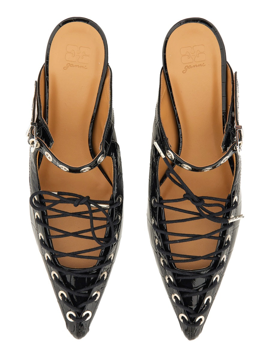 Ganni Women Mule Lace-Up GANNI