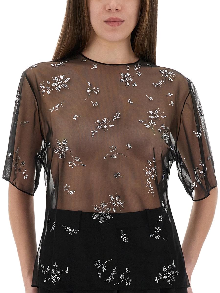 Rabanne Women Transparent Top With Applications PACO RABANNE