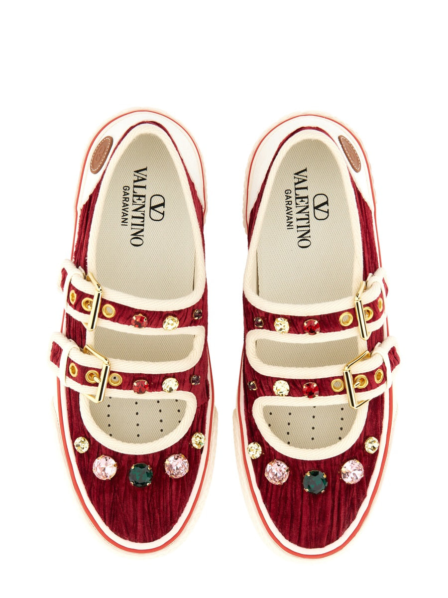 Valentino Garavani Women Velvet "Dollyboard" Ballerina Sneaker VALENTINO GARAVANI