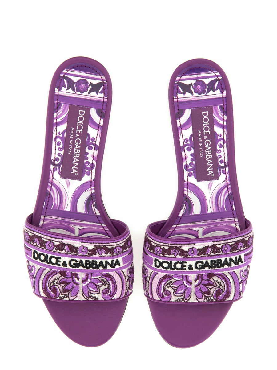 Dolce & Gabbana Women Slide Sandal With Embroidery DOLCE & GABBANA