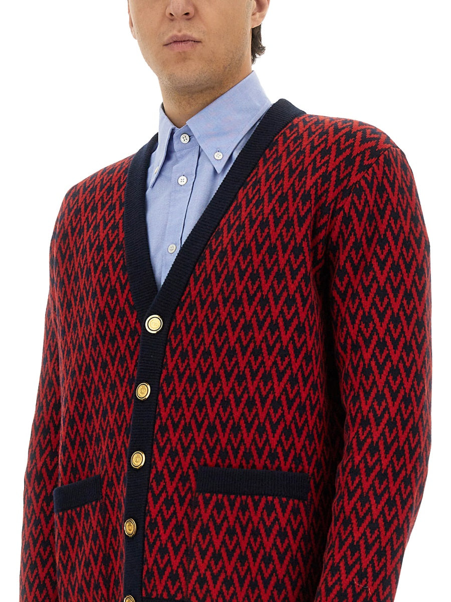 Valentino Men Cardigan With "Toute La V" Pattern VALENTINO