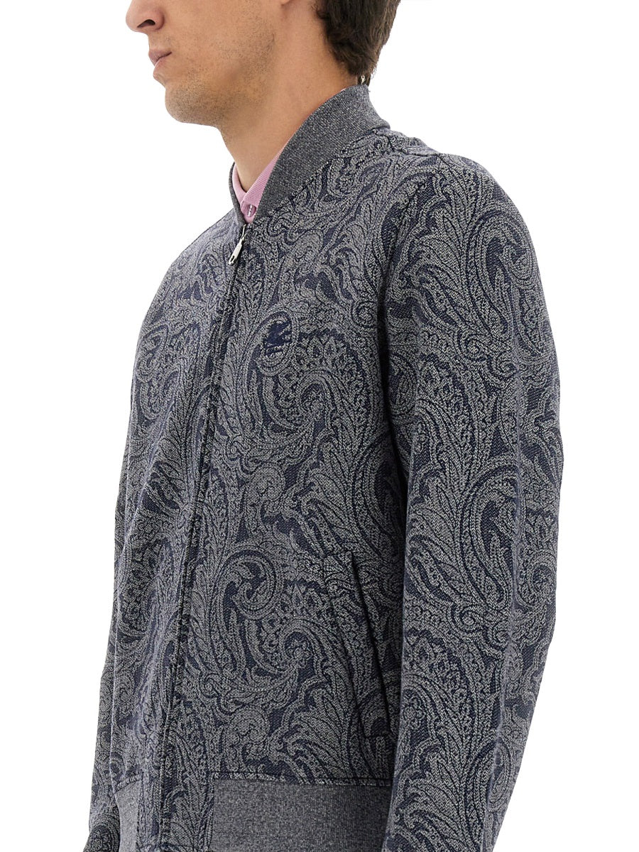Etro Men Jacquard Bomber Jacket With Logo ETRO
