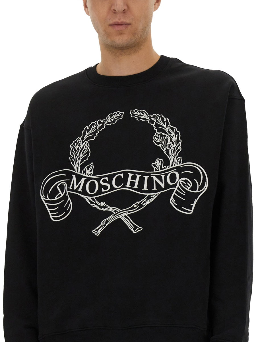 Moschino Men Sweatshirt With Laurel Crown Logo Embroidery MOSCHINO
