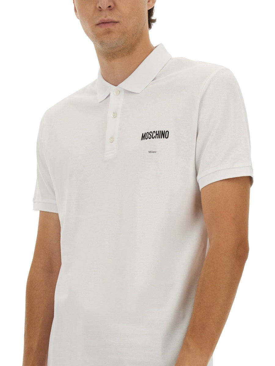 Moschino Men Cotton Pique Polo MOSCHINO