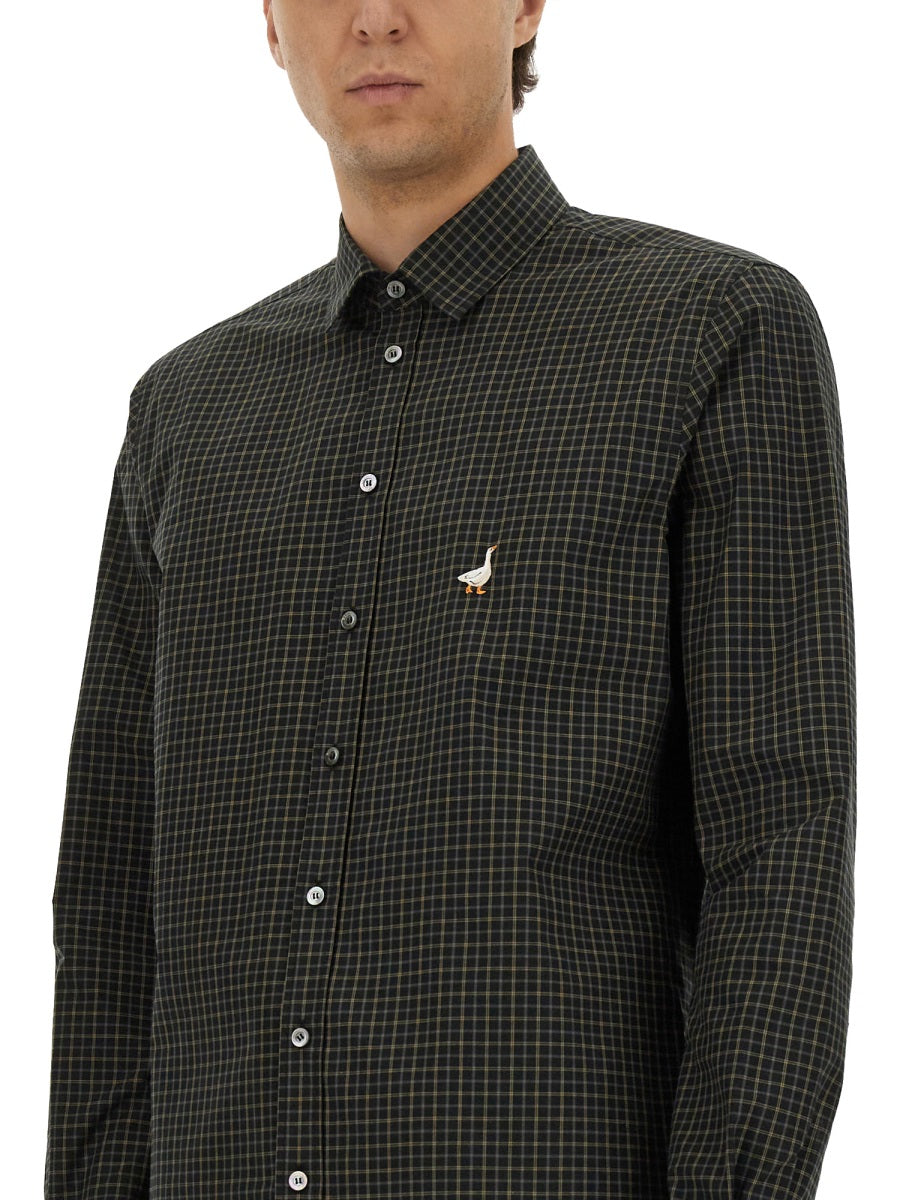 Moschino Men Shirt With Goose Embroidery MOSCHINO