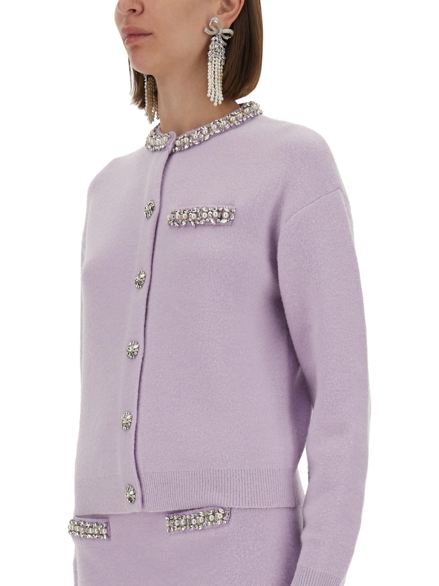 Self-Portrait Women Knitted Cardigan With Crystals SELF-PORTRAIT