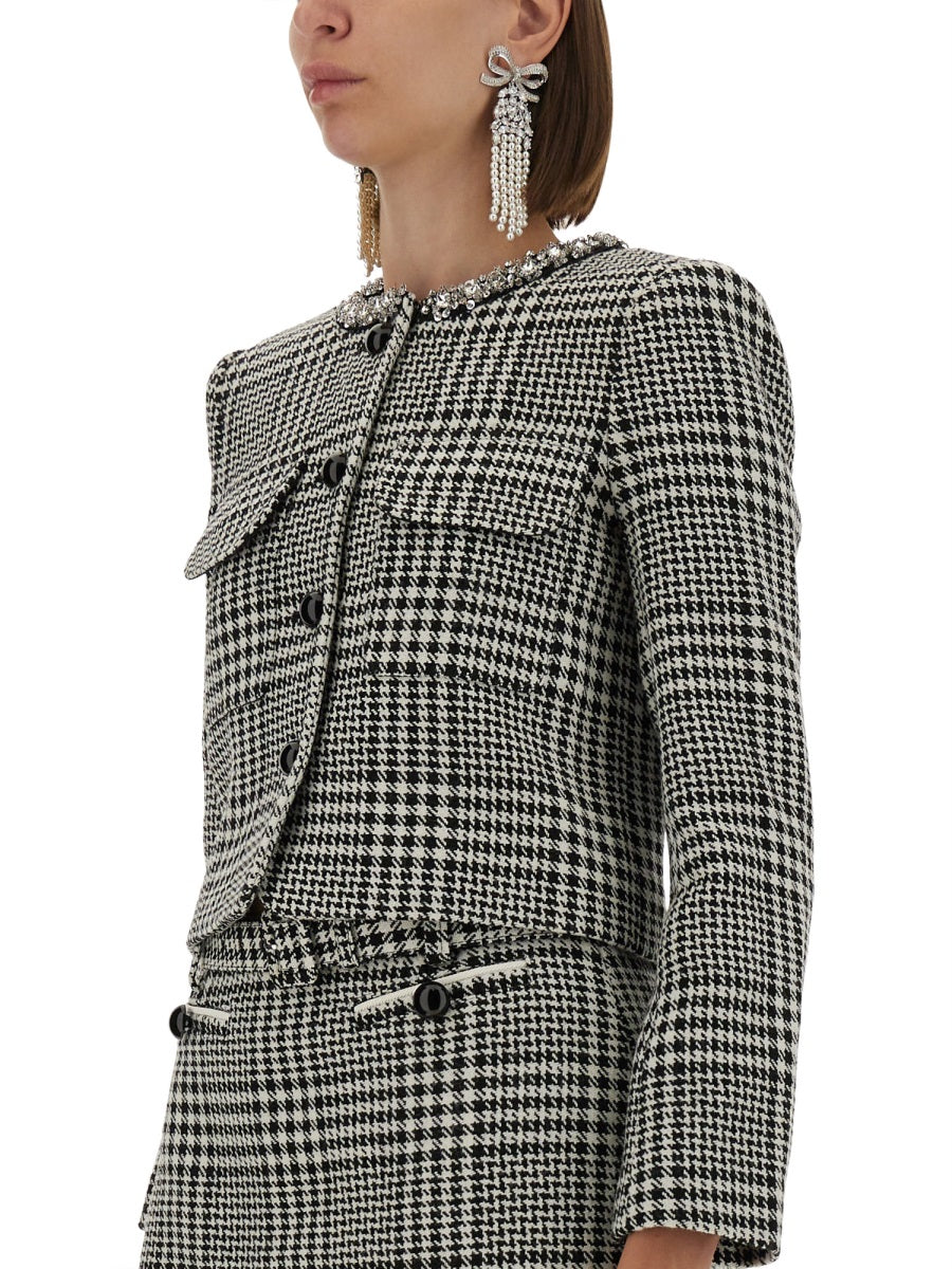 Self-Portrait Women Self-Portrait Women Houndstooth Jacket With Crystals SELF-PORTRAIT