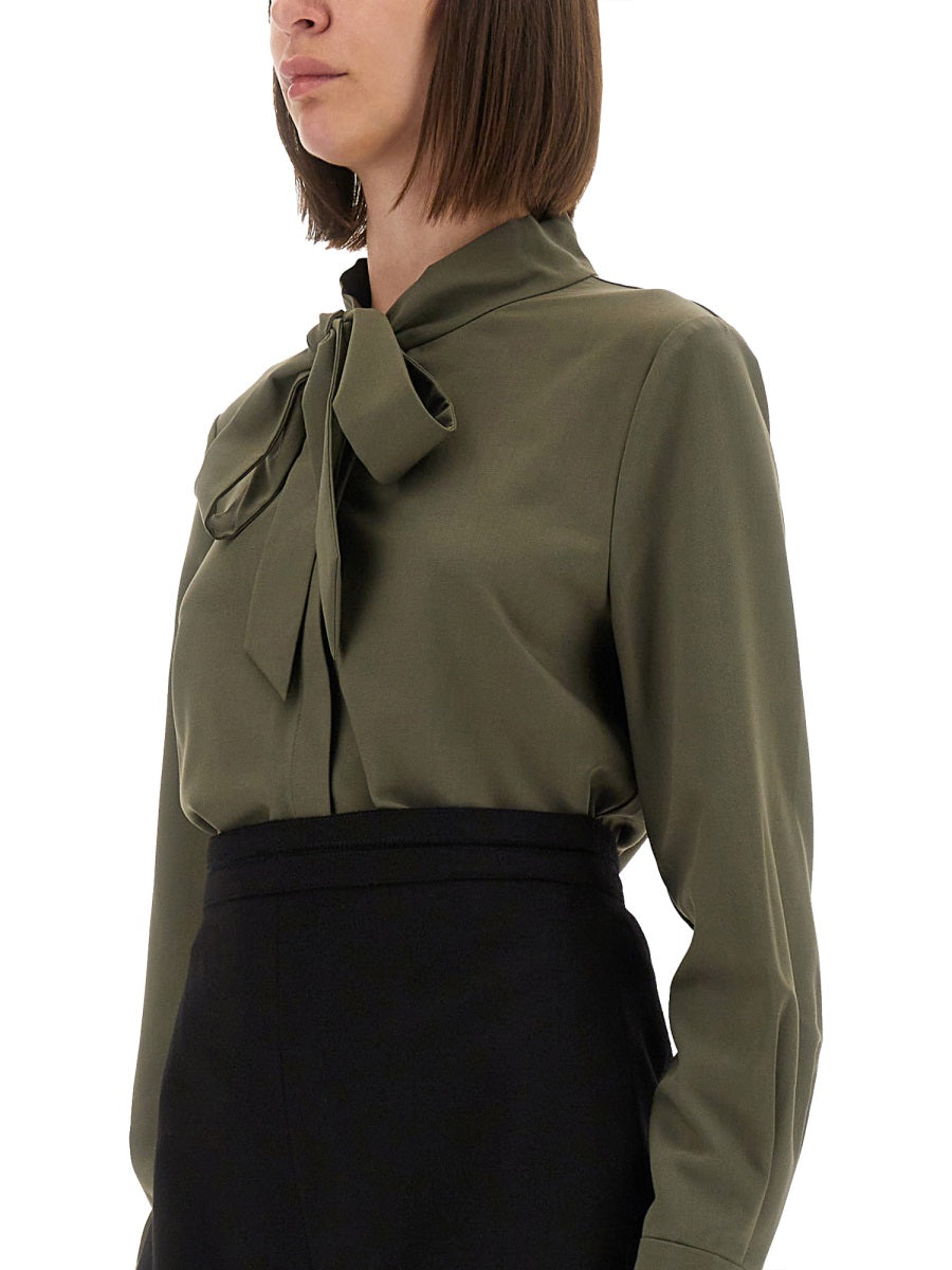 Self-Portrait Women Twill Shirt With Bow SELF-PORTRAIT