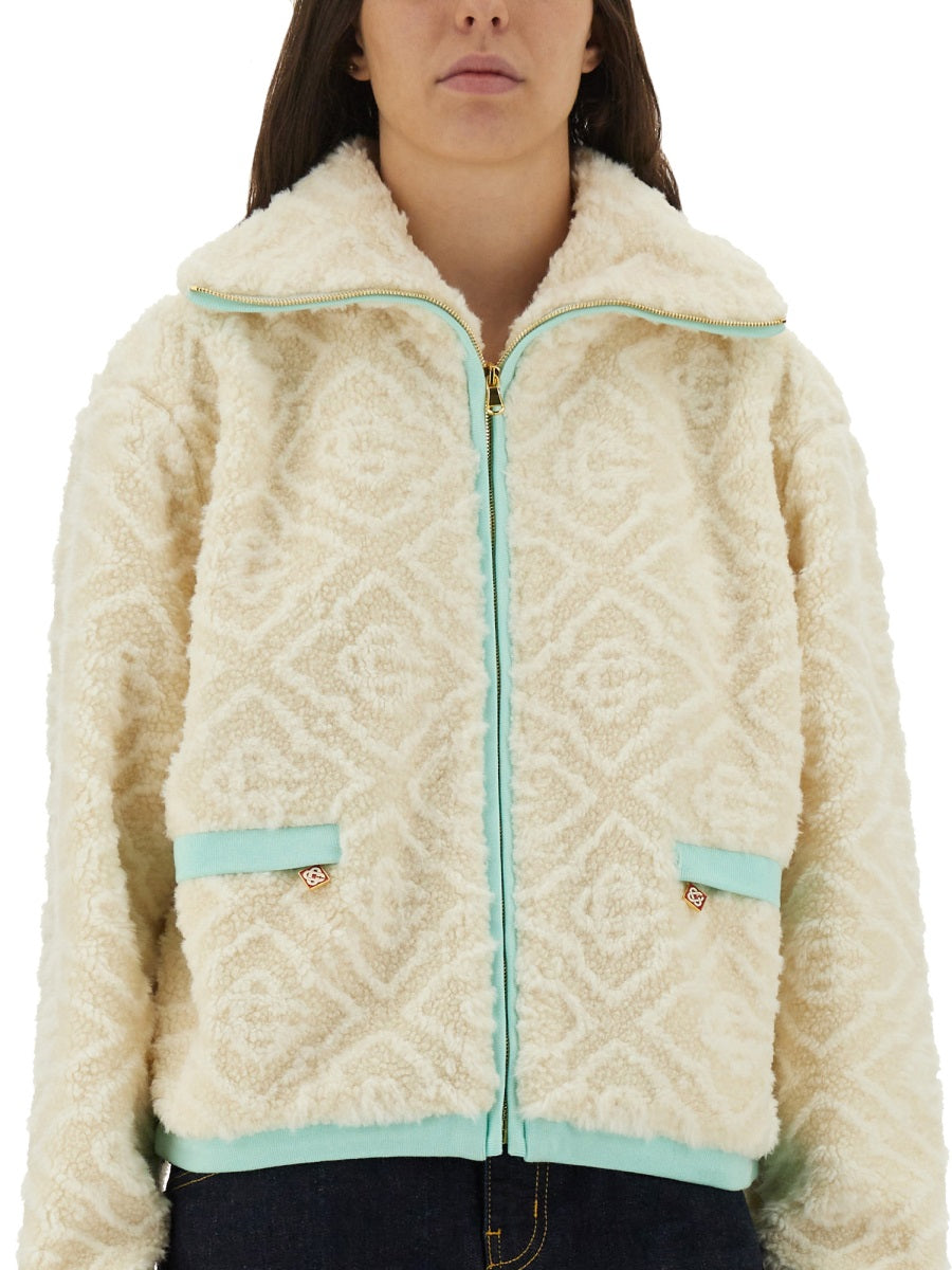 Casablanca Women Monogrammed Fleece Jacket CASABLANCA