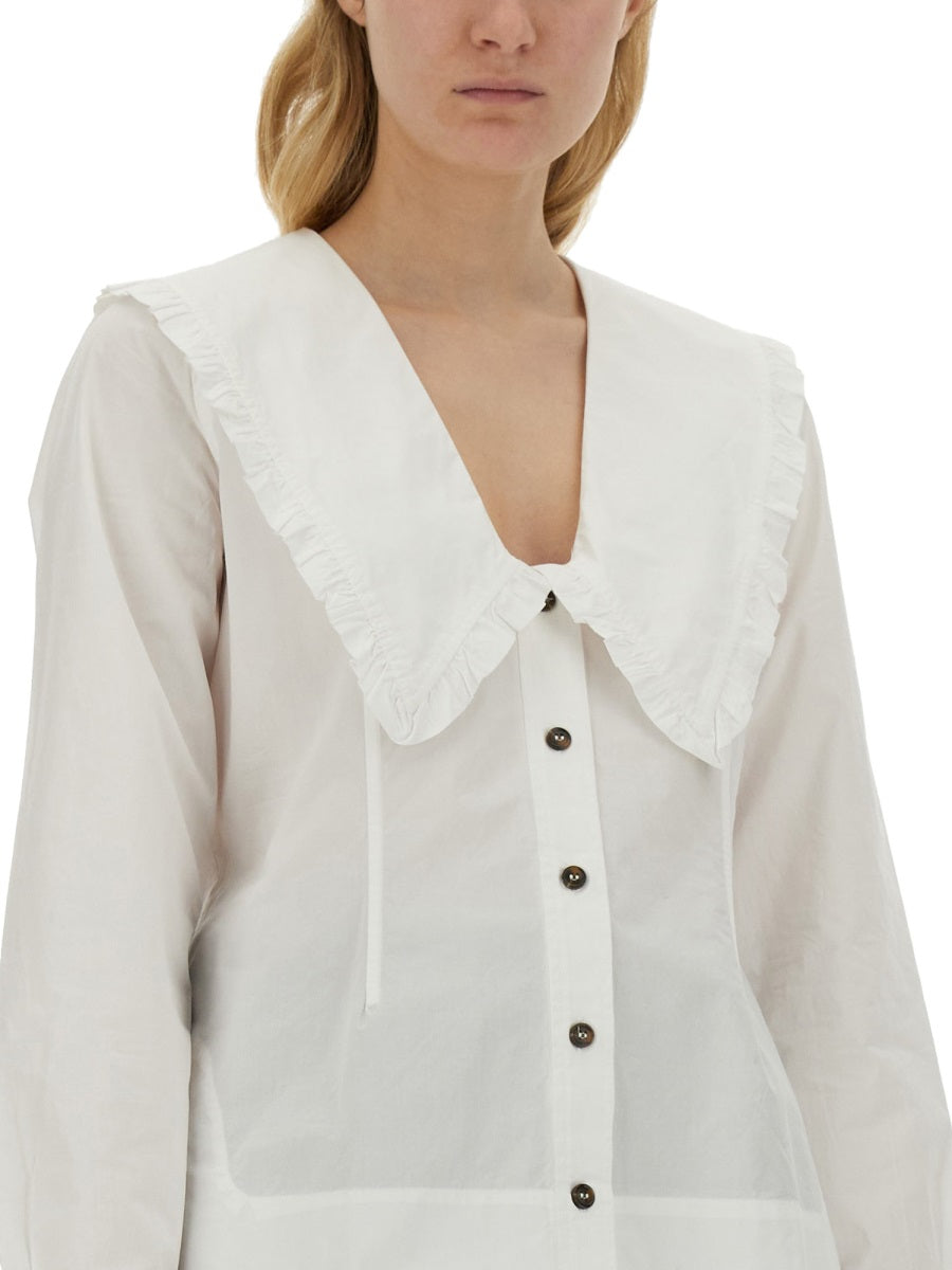Ganni Women Peter Pan Collar Shirt GANNI