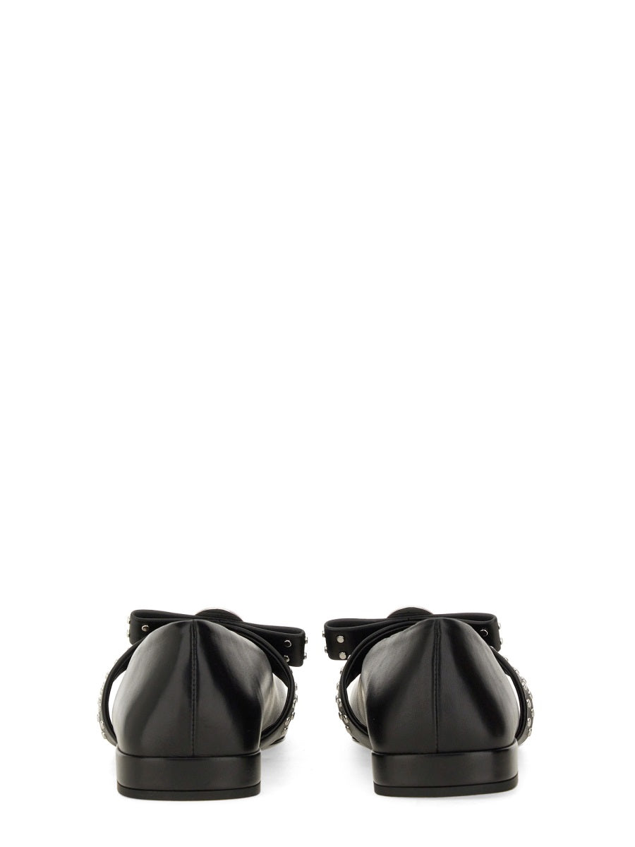 Versace Women Ballerina "Gianni" Ribbon With Studs VERSACE