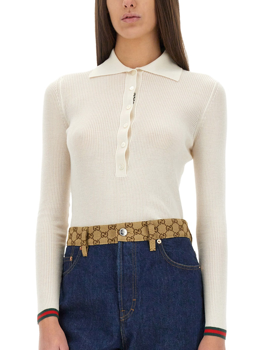 Gucci Women Cashmere And Silk Polo Shirt GUCCI
