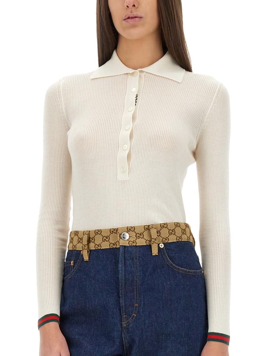Gucci Women Cashmere And Silk Polo Shirt GUCCI