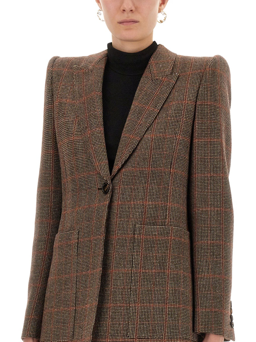 Chloé Women Plaid Wool Tailored Jacket