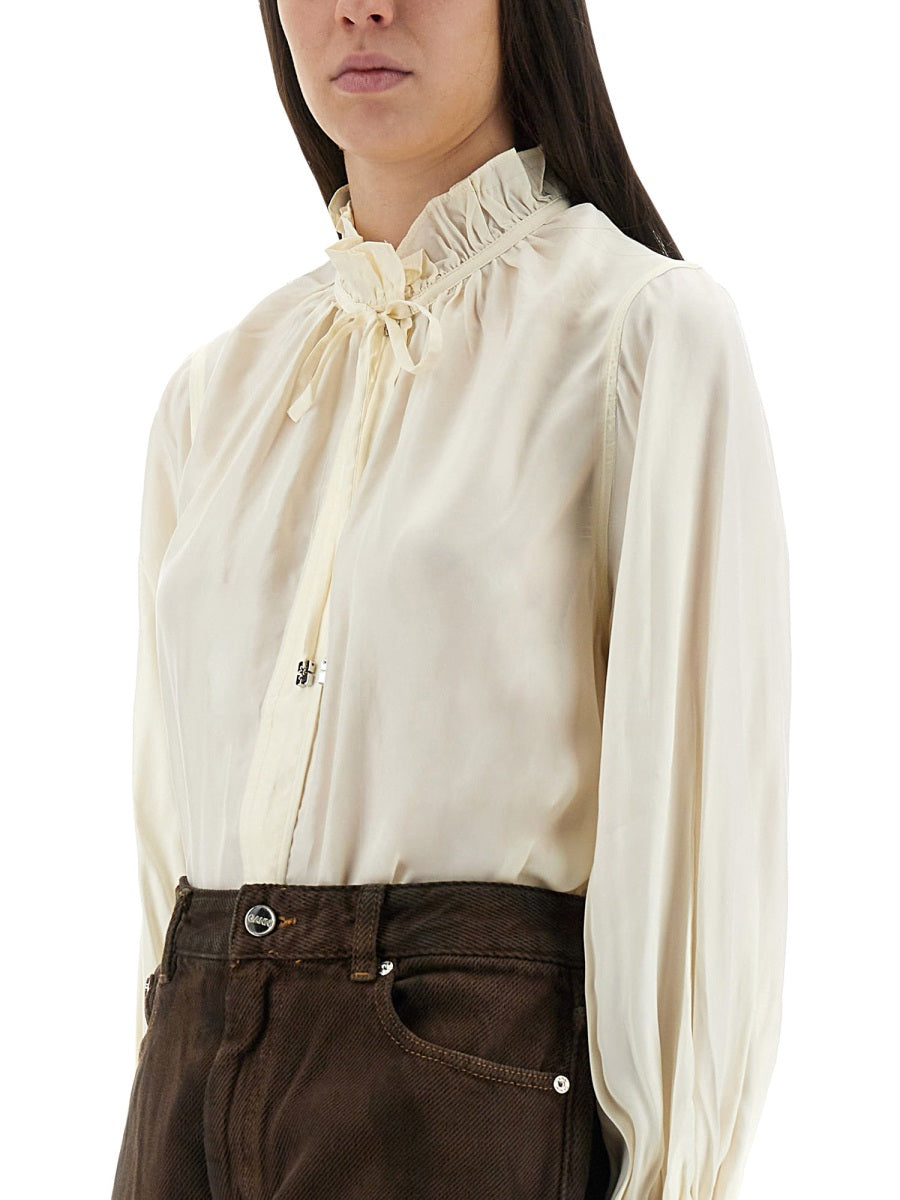 Ganni Women Shirt With Bow GANNI