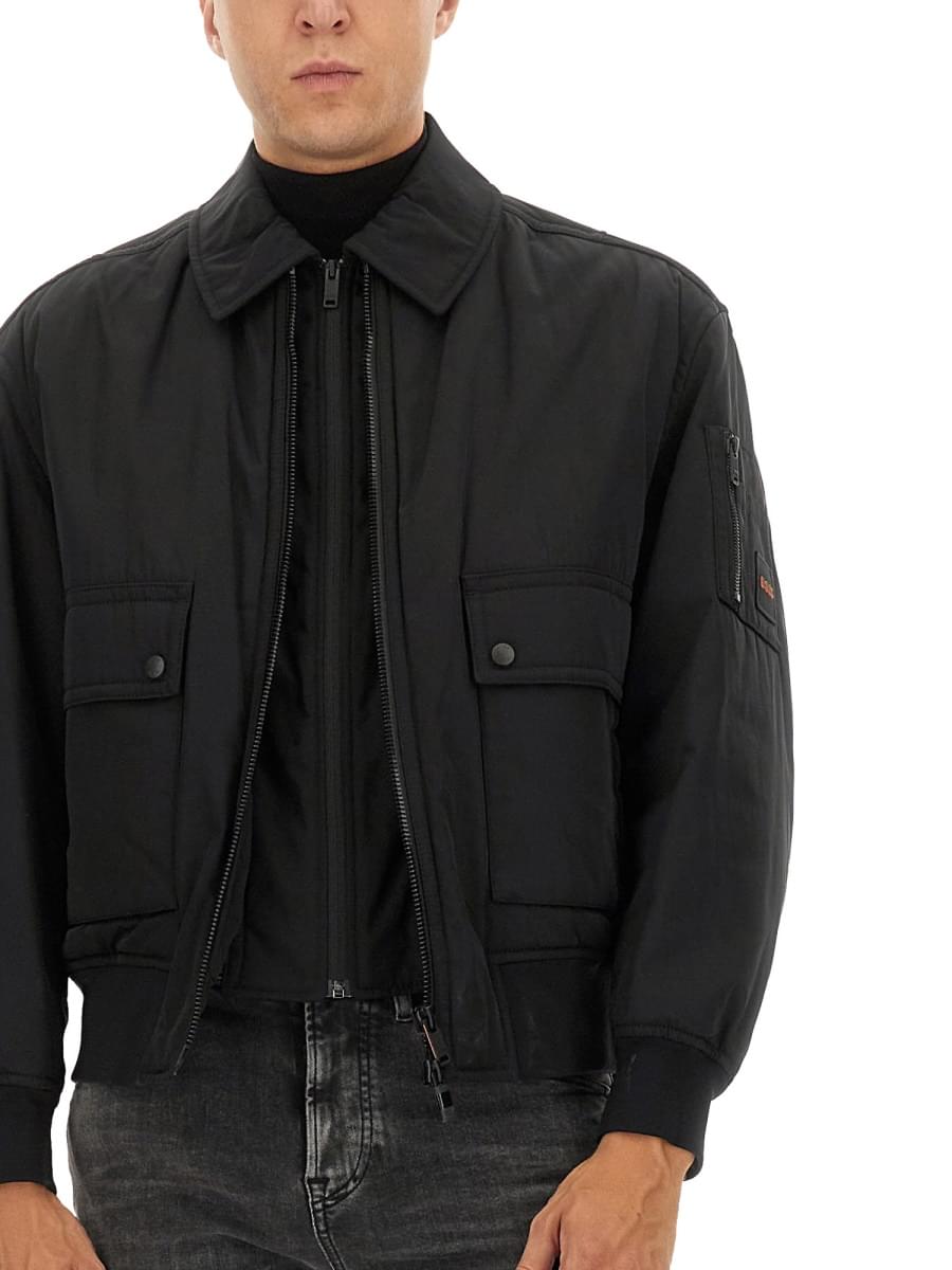 Boss Men Bomber Jacket With Removable Lining BOSS