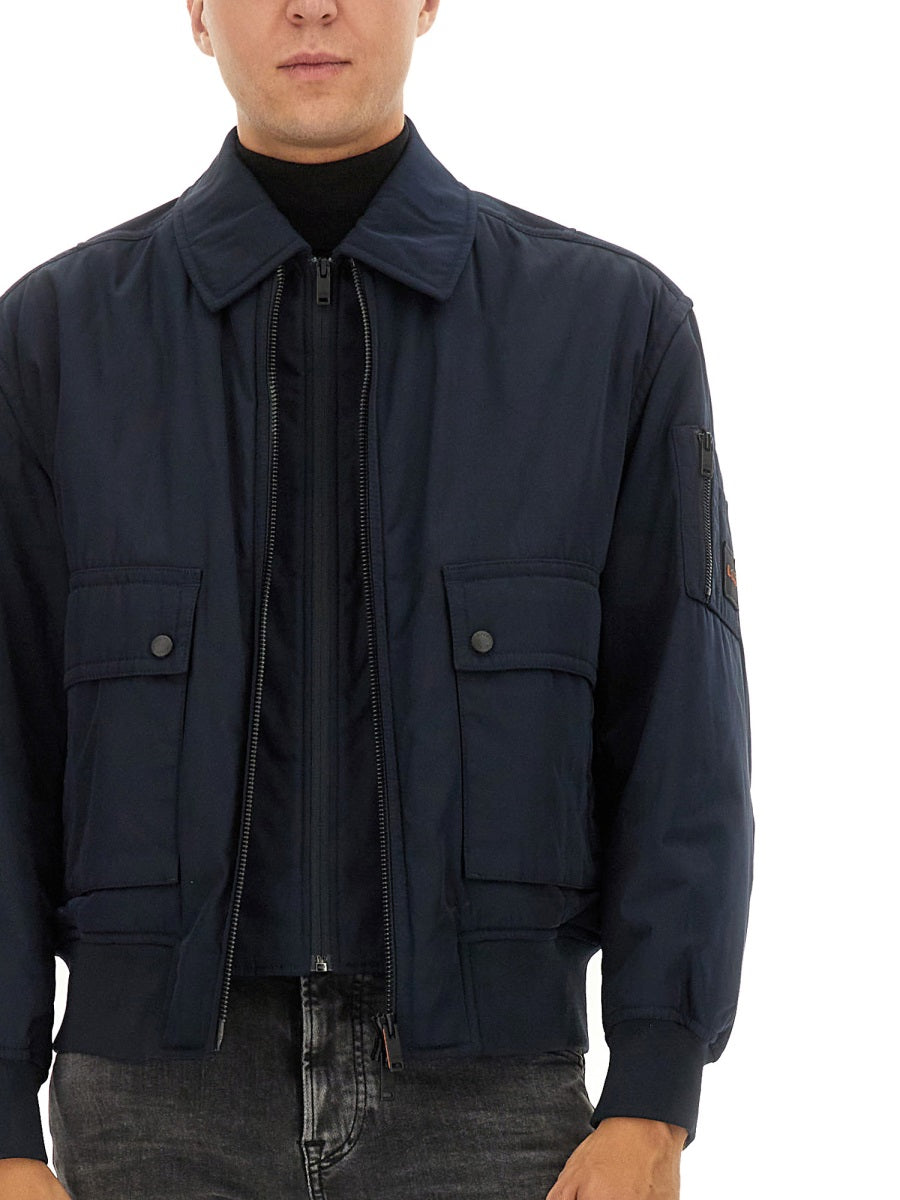 Boss Men Bomber Jacket With Removable Lining BOSS