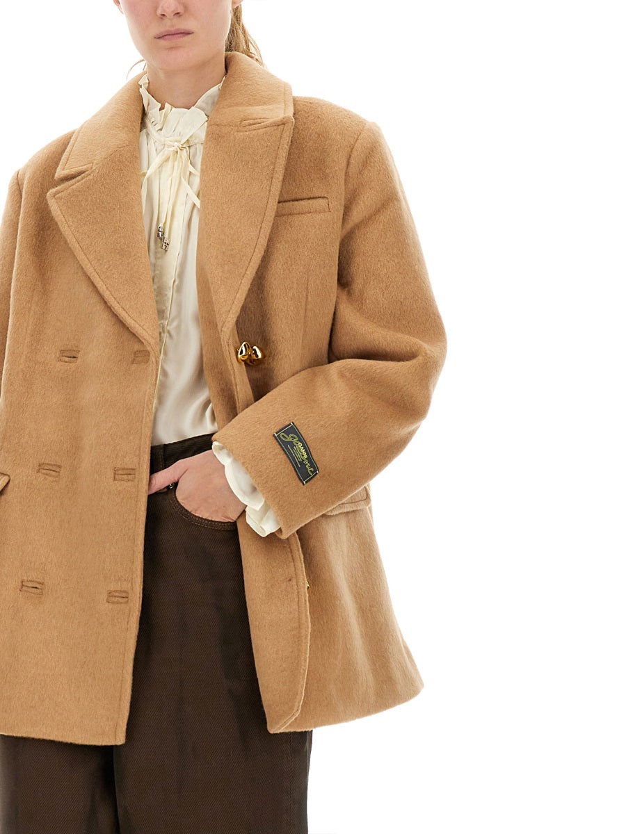 Ganni Women Double-Breasted Wool Blazer GANNI