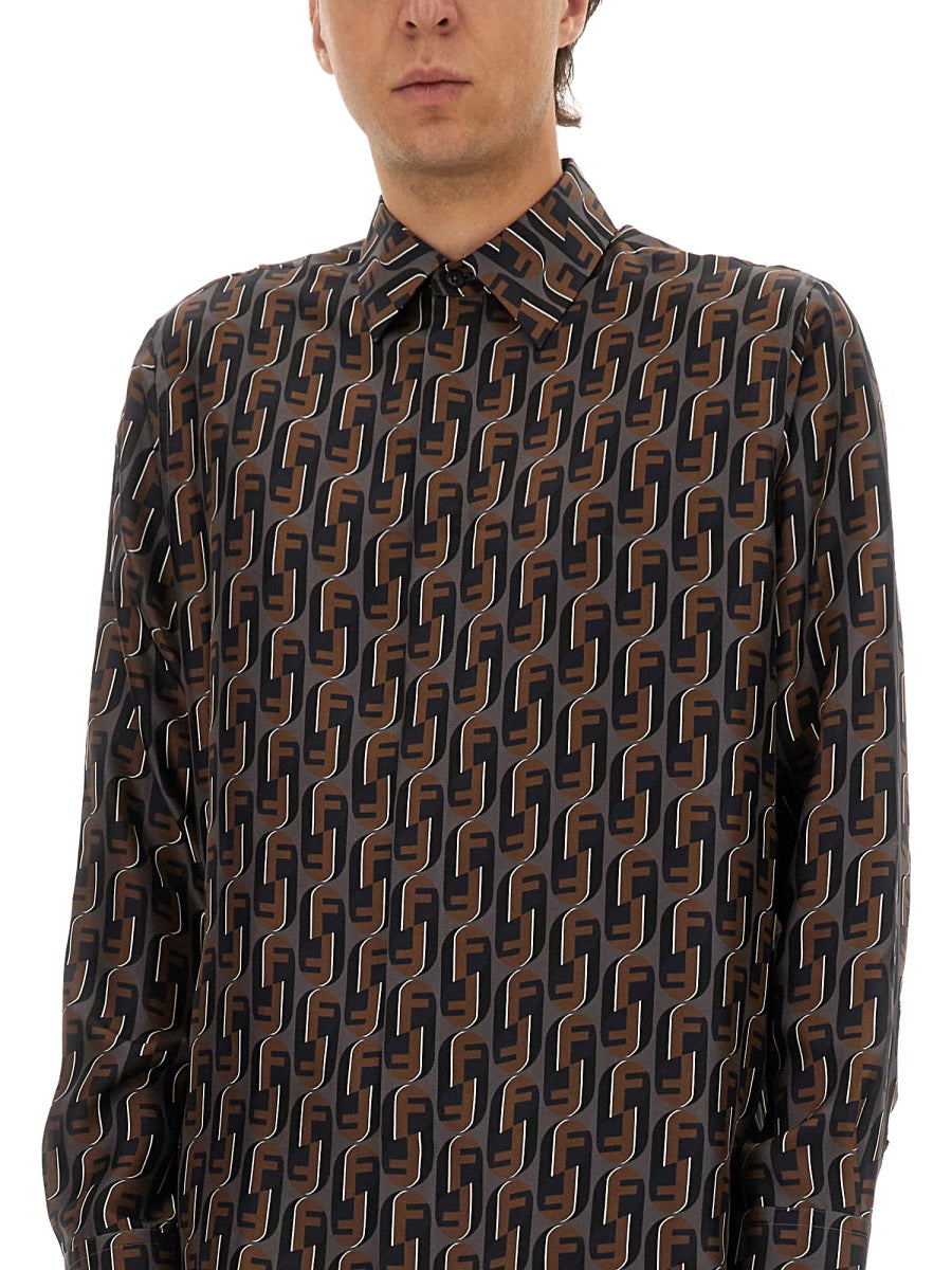 Fendi Men Printed Silk Shirt FENDI
