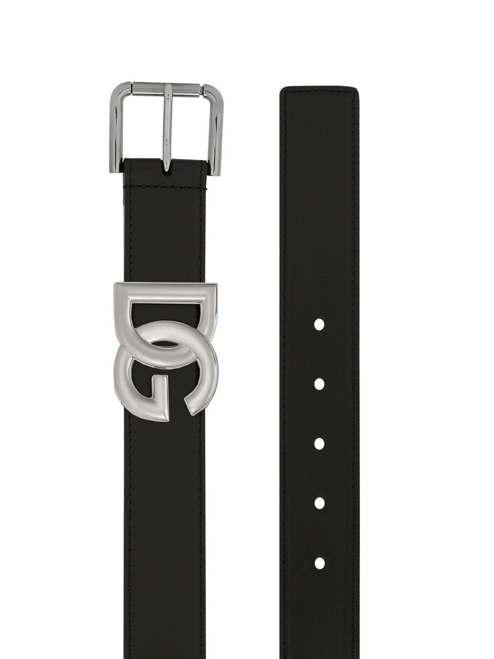 Dolce & Gabbana Men Calfskin Belt With Dg Logo DOLCE & GABBANA