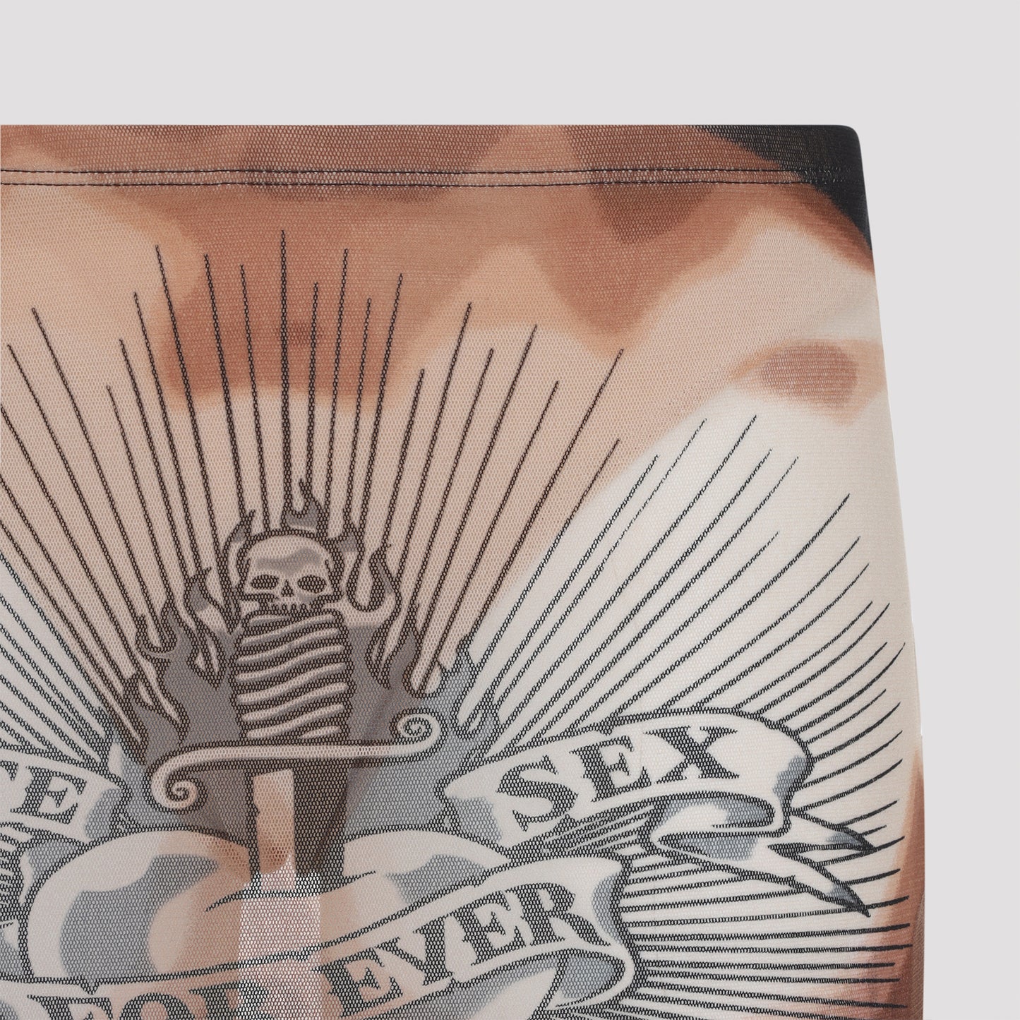 Jean Paul Gaultier Safe Sex Tattoo Midi Skirt Women JEAN PAUL GAULTIER