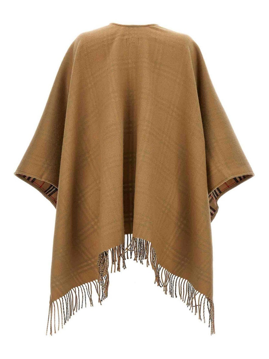 Burberry Women Reversible Check Wool Cape BURBERRY
