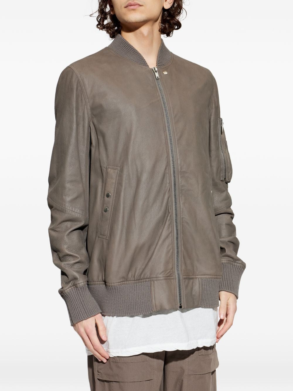 Rick Owens Men Aviator Leather Jacket RICK OWENS