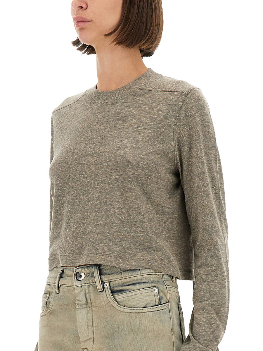 Rick Owens Drkshdw Women T-Shirt "Ls Cropped Small Level T" RICK OWENS