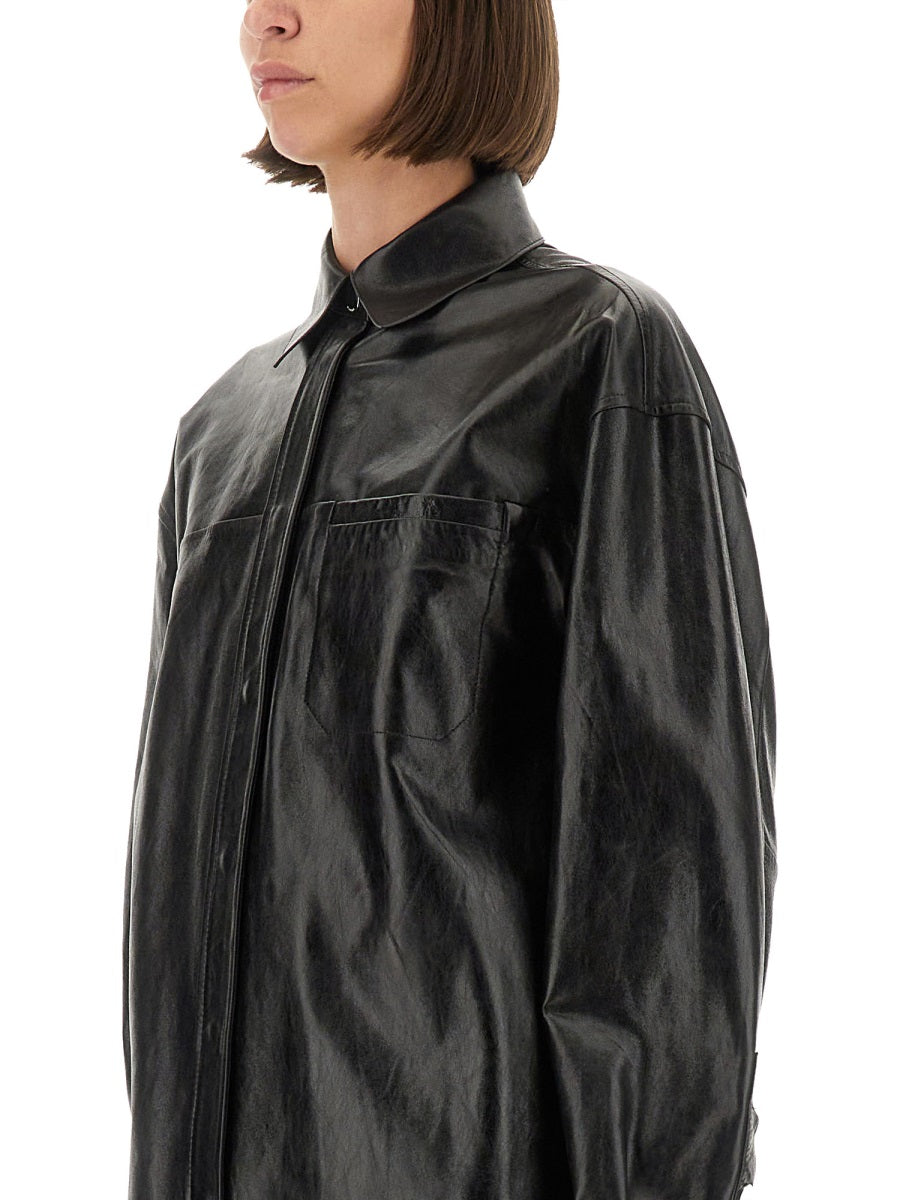 Sportmax Women Leather "Borel" Shirt SPORTMAX