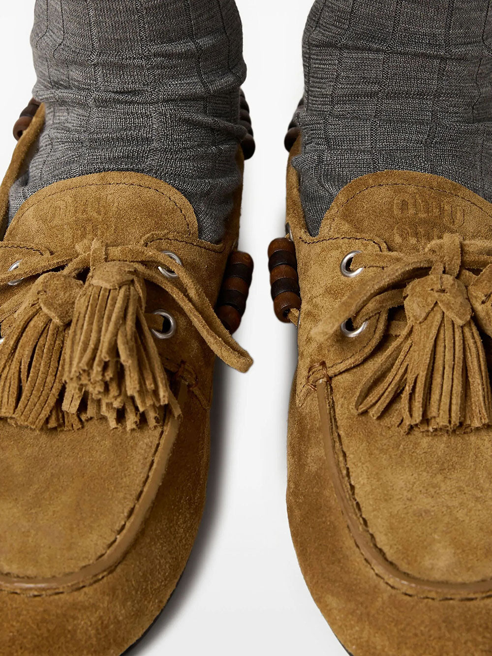 Miu Miu Women Deck Suede Loafers With Tassels MIU MIU