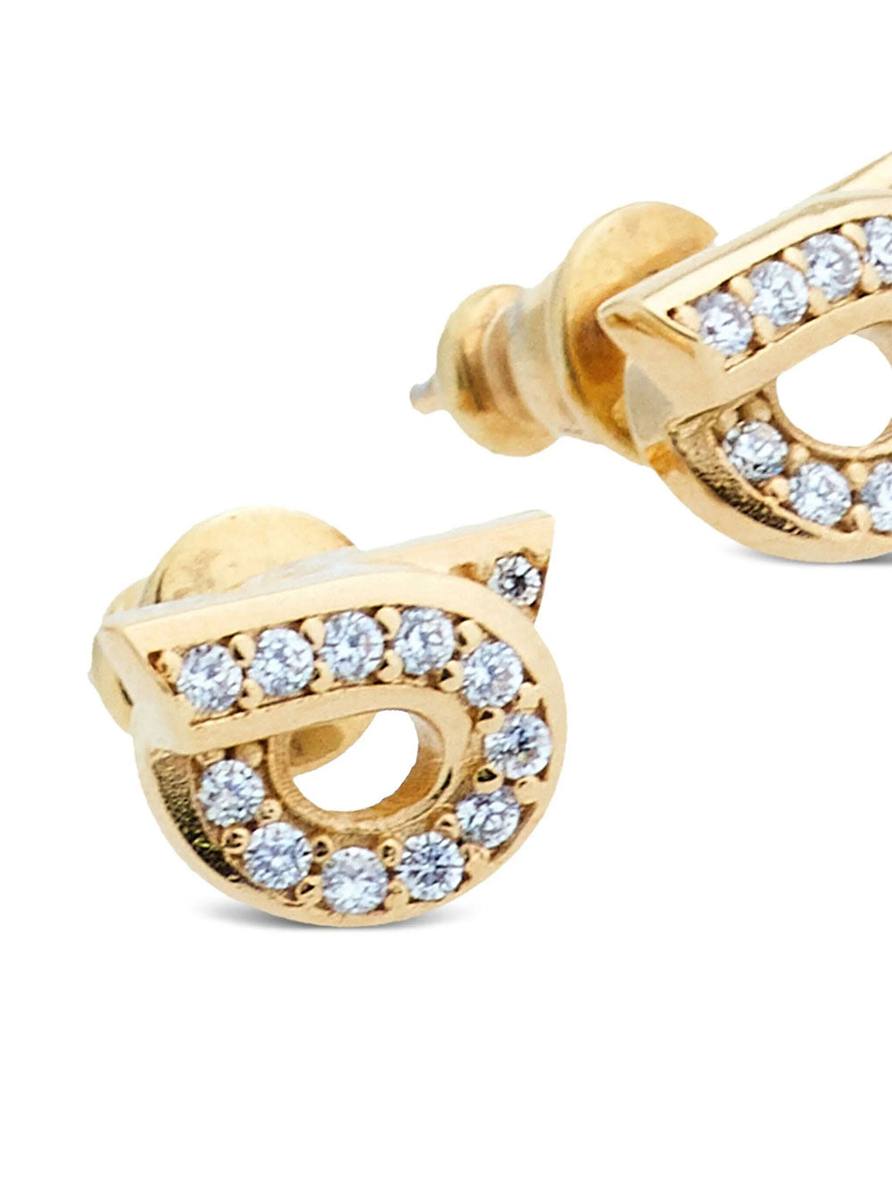 Ferragamo Women Gancini Earrings With Rhinestones (S) FERRAGAMO