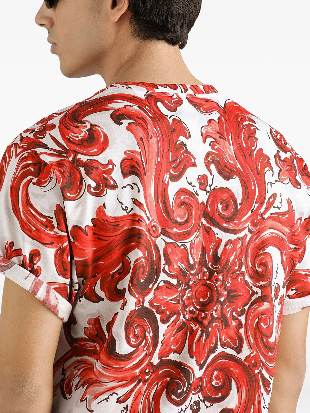 Dolce & Gabbana Men Majolica-Print Cotton T-Shirt DOLCE & GABBANA