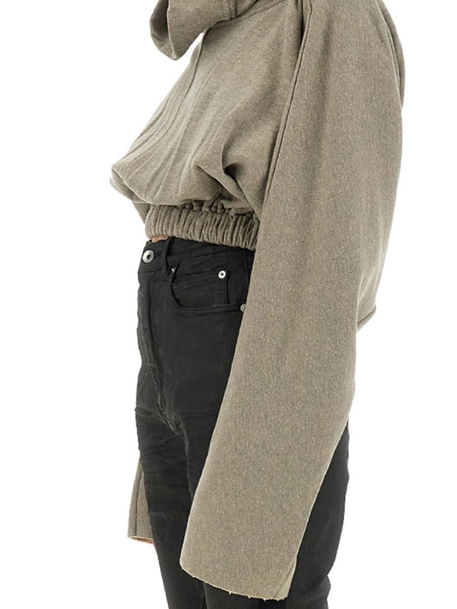 Rick Owens Drkshdw Women Cropped Hooded Tunic Sweatshirt RICK OWENS