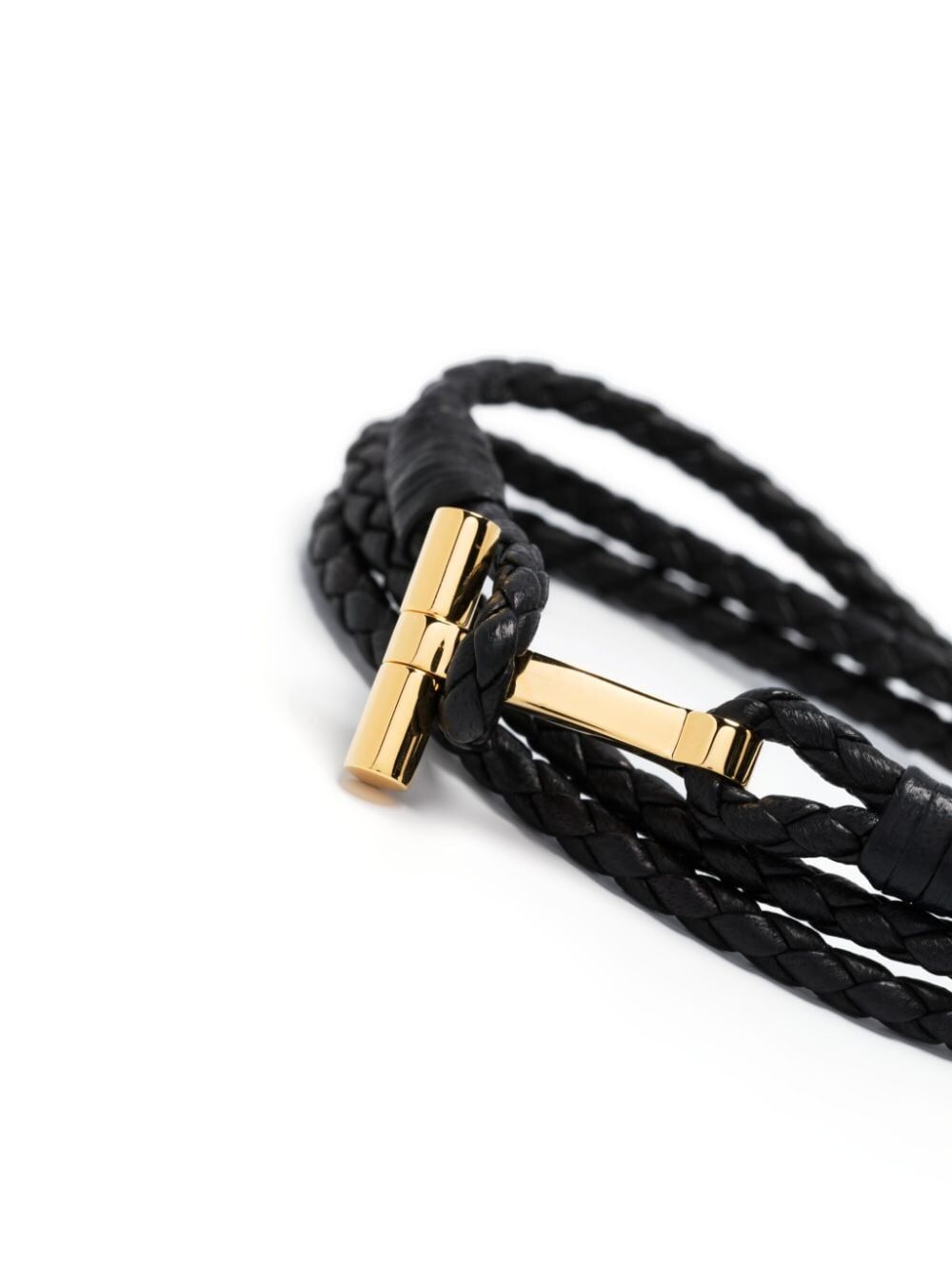 Tom Ford Men Braided Leather T Bracelet TOM FORD