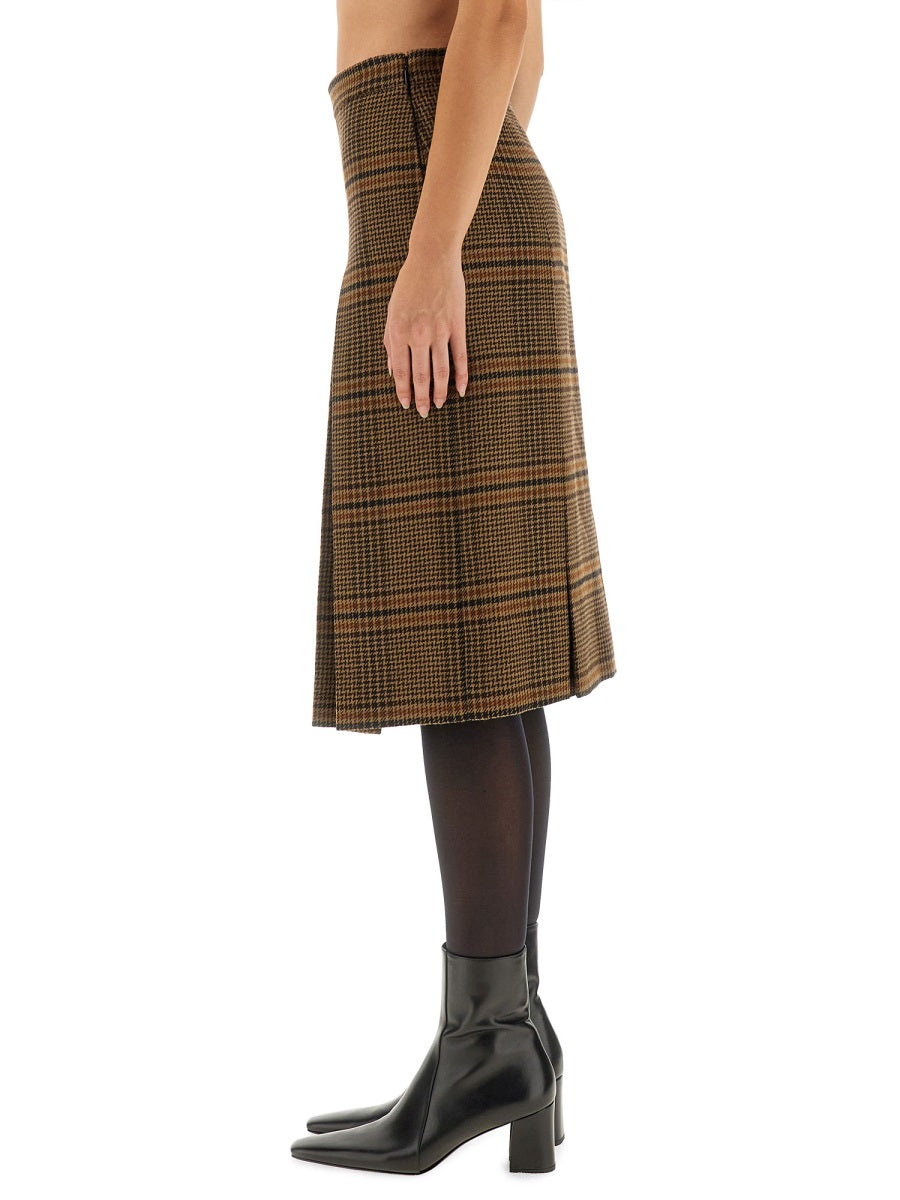 Saint Laurent Women Wool And Cashmere Midi Skirt SAINT LAURENT