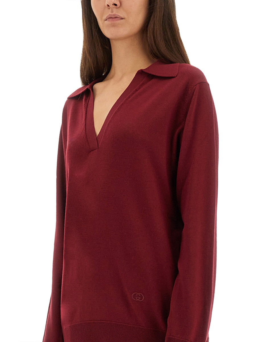 Gucci Women Ultrafine Wool Polo Shirt GUCCI