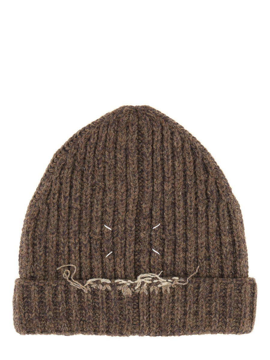 Maison Margiela Men Wool And Cotton Blend Beanie MAISON MARGIELA