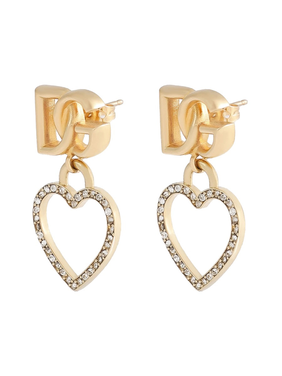 Dolce & Gabbana Women Stud Earrings With Hearts And Logo DOLCE & GABBANA