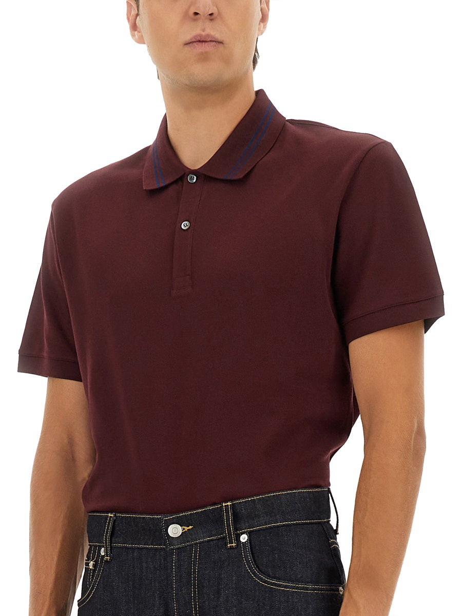 Alexander Mcqueen Men Polo Shirt With Logo On The Collar ALEXANDER MCQUEEN