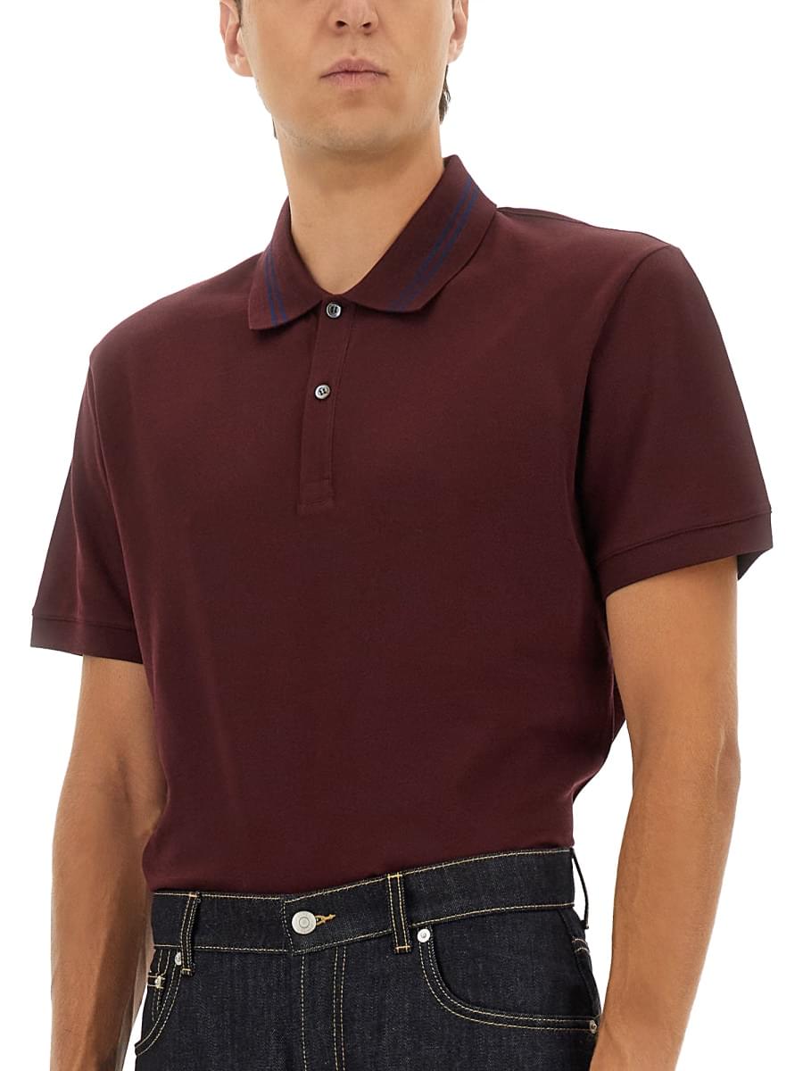 Alexander Mcqueen Men Polo Shirt With Logo On The Collar ALEXANDER MCQUEEN
