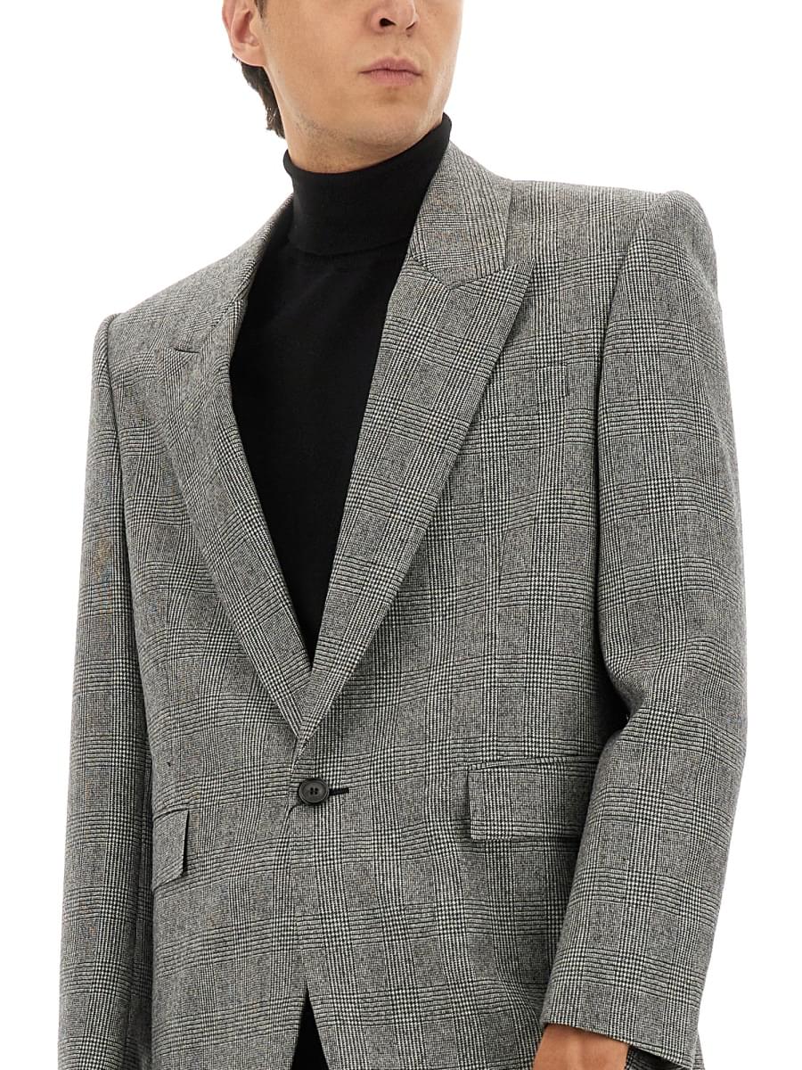 Saint Laurent Men Single-Breasted Wool Flannel Jacket SAINT LAURENT