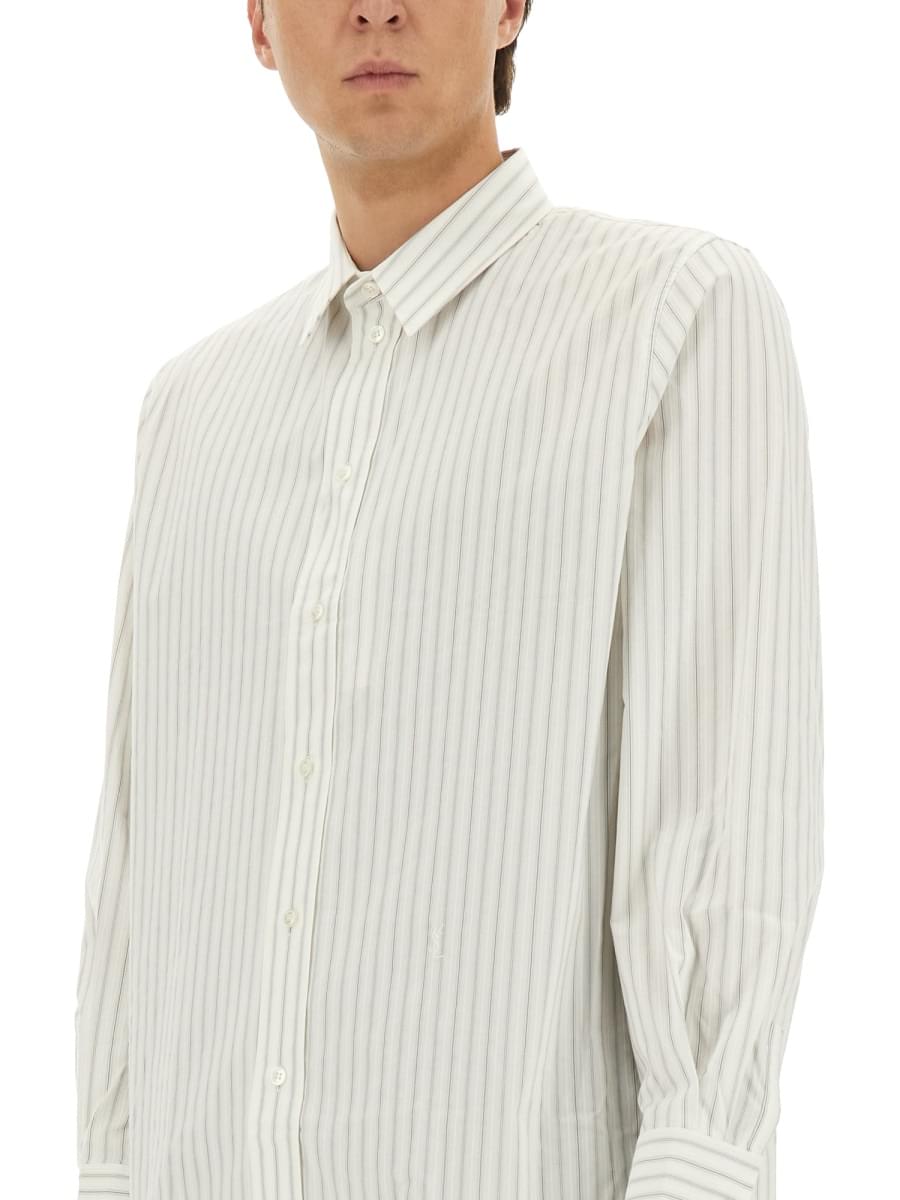 Saint Laurent Men Saint Laurent Men Cassandre Striped Shirt SAINT LAURENT