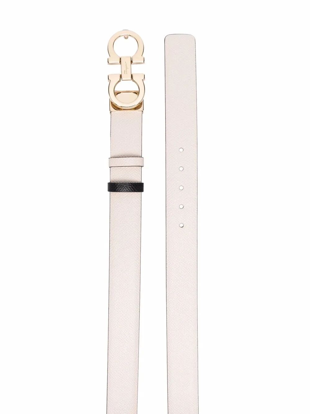 Ferragamo Women Hammered Leather Reversible Gancini Belt FERRAGAMO