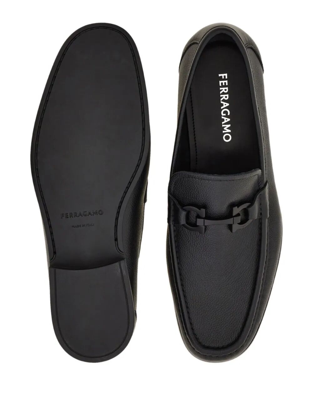 Ferragamo Men Grandioso2 Leather Loafers With Gancini Buckle FERRAGAMO