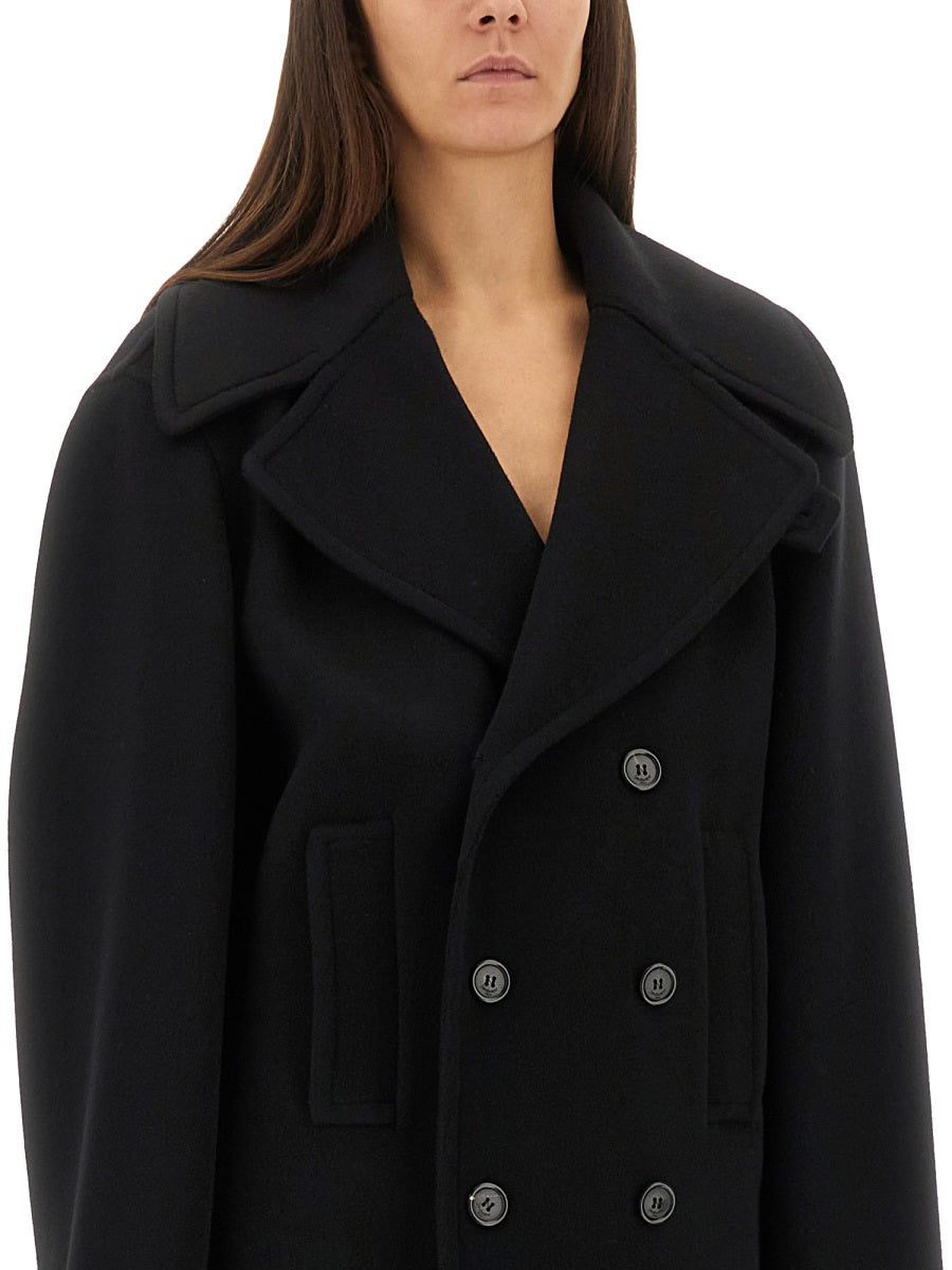 Saint Laurent Women Double-Breasted Wool Caban SAINT LAURENT