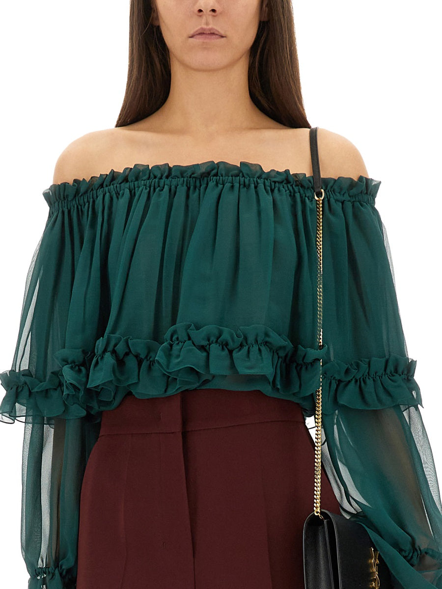 Saint Laurent Women Blue In Silk SAINT LAURENT