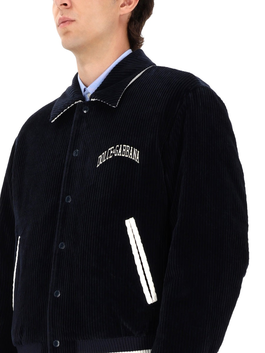 Dolce & Gabbana Men Corduroy Bomber Jacket DOLCE & GABBANA
