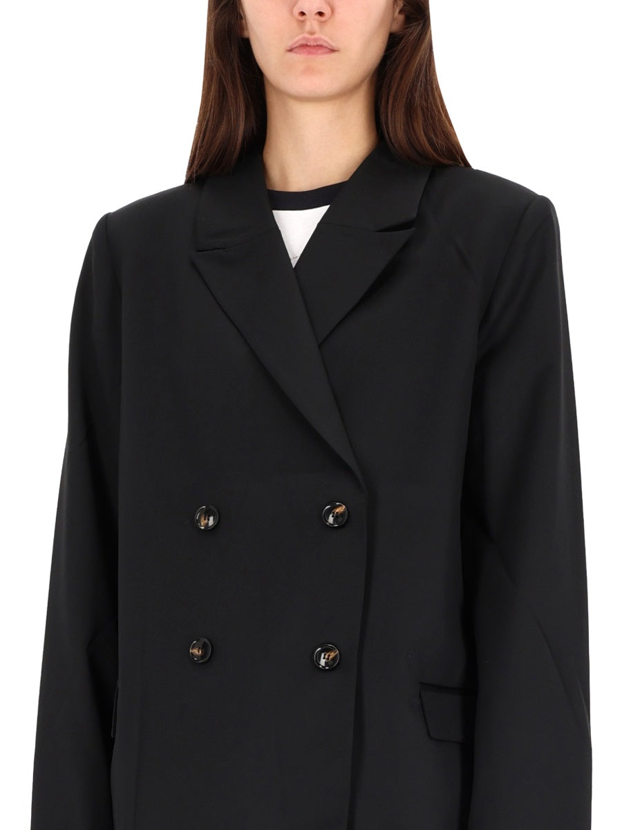 Ganni Women Double-Breasted Wool Jacket