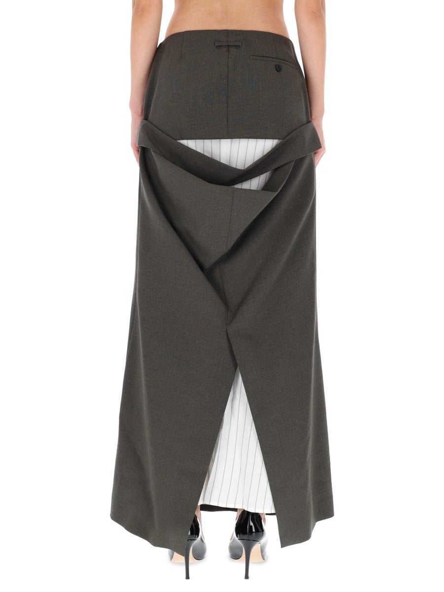 Jean Paul Gaultier Women Deconstructed Skirt With Martingale Detail JEAN PAUL GAULTIER