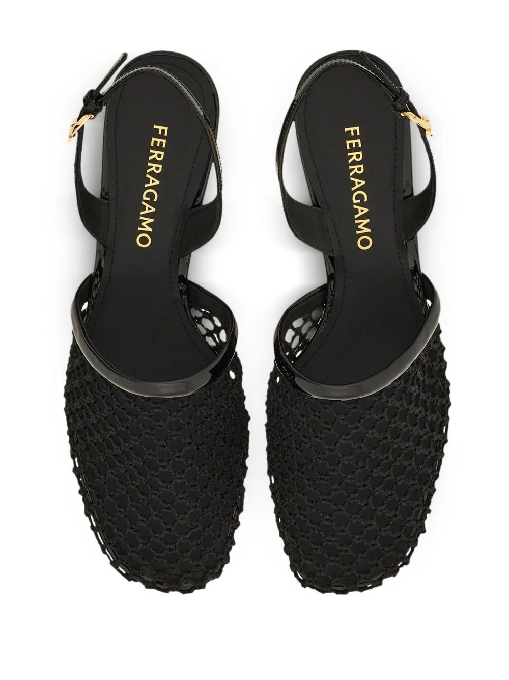 Ferragamo Women Kay 40 Mesh And Leather Slingback FERRAGAMO